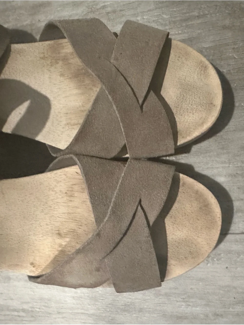 LOFT Brown Suede Leather Wood Platform Clog Sandals Women’s Size 11